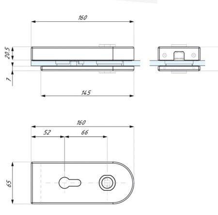  Black Magnetic Lock  prepared for Standard Cylinder and Handle