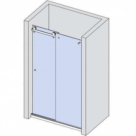 Glass Shower Black Sliding Door System for loft